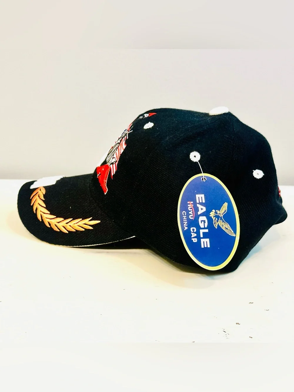 VTG Y2K USA Bald Eagle & Statue of Liberty Embroider Wool Blend Cap OSFM NWT